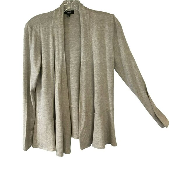 Premise Studio Women's Open Front Cardigan Flared Hem Shawl Collar Sz Small Gray - Picture 1 of 12
